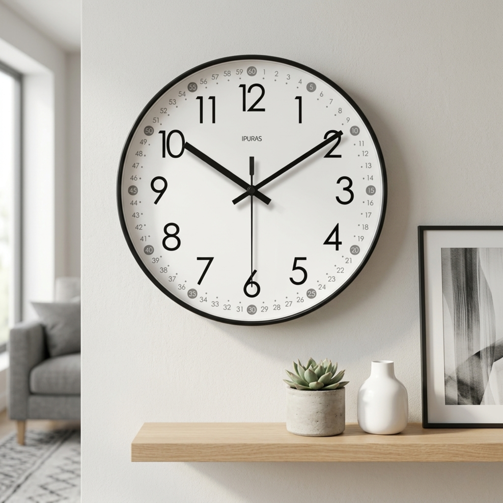 Horloge Murale 30–35 cm Minutes Apparentes — 8 Modèles