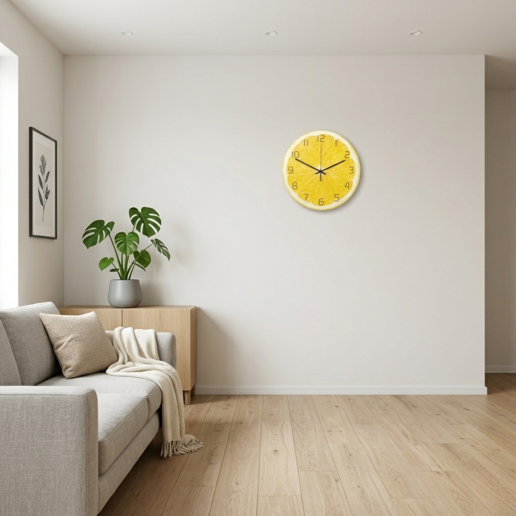 Horloge Murale 30 cm Silencieuse Motif Fruit — 4 Modèles