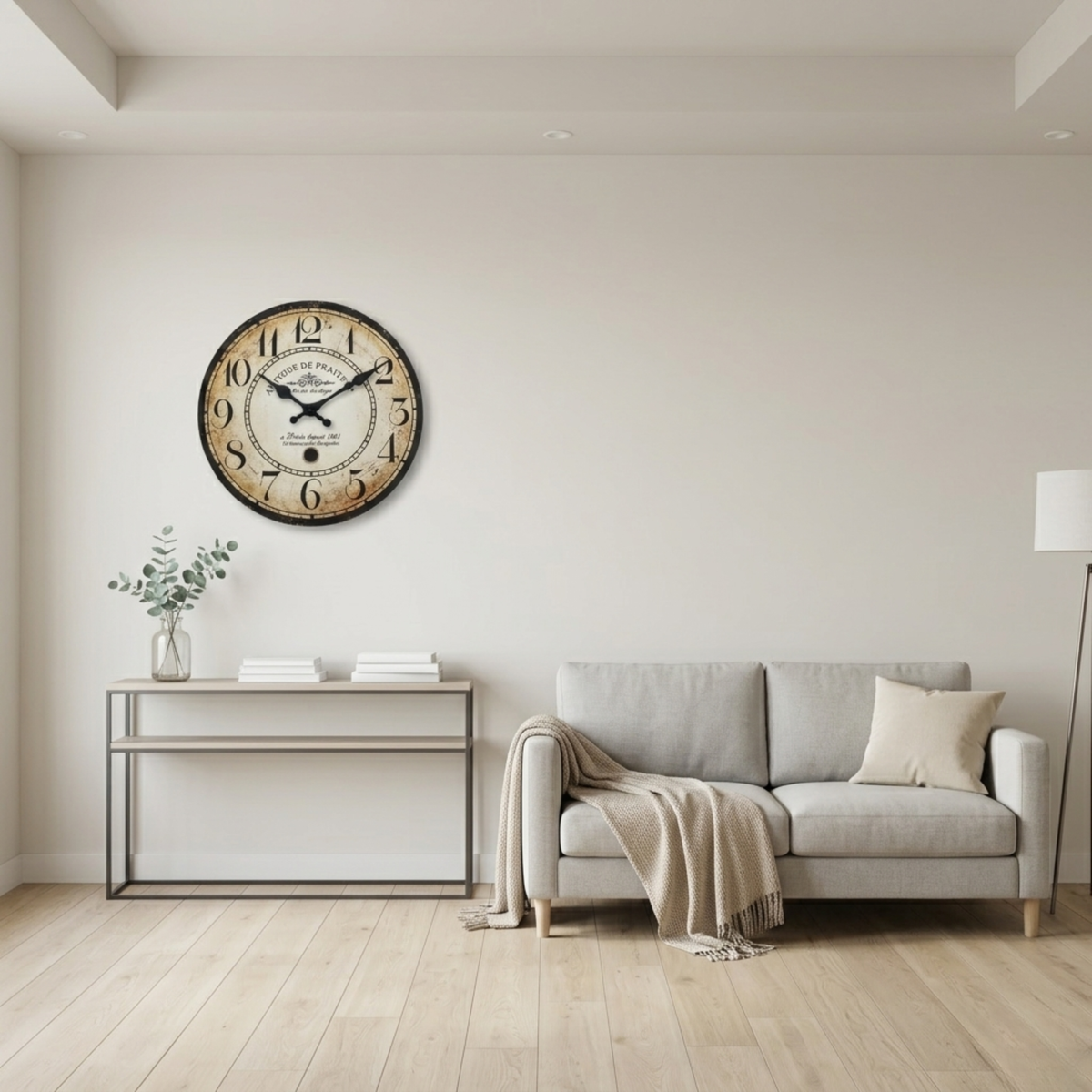 Horloge Murale Bois Style Américain Silencieuse — 2 Tailles