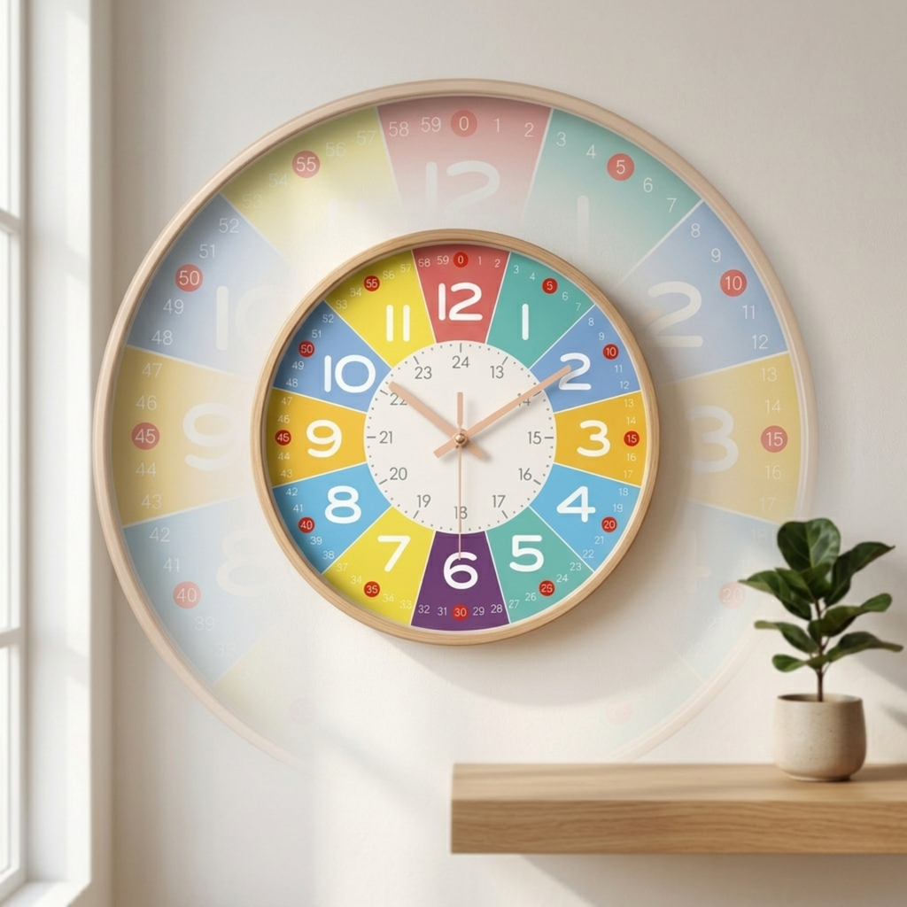 Horloge Murale Cadran Heures Minutes 20 cm Silencieuse — 6 Modèles
