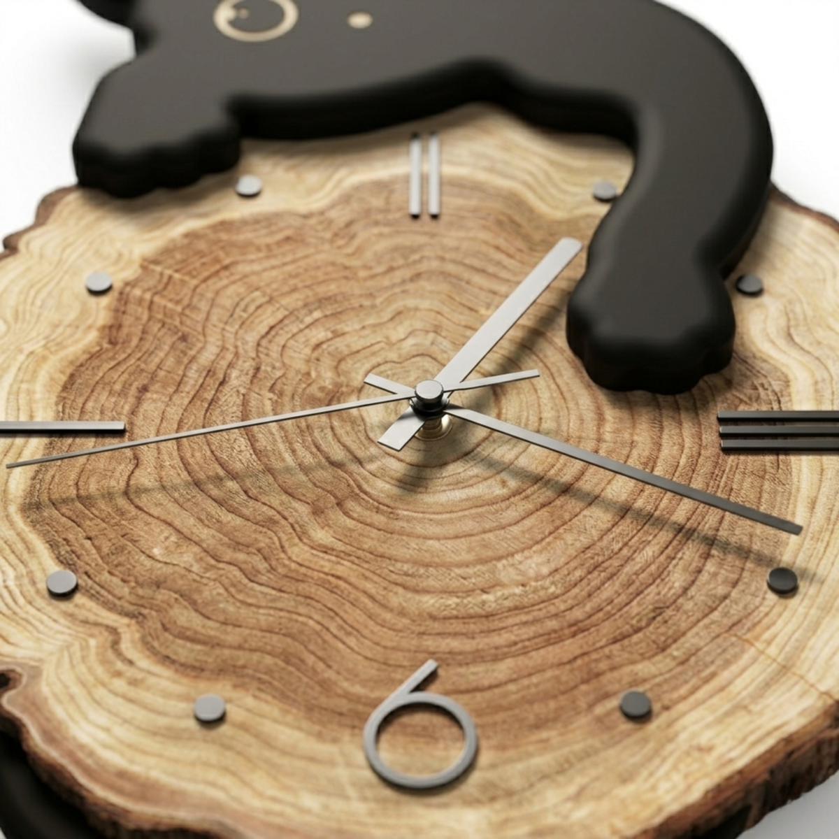 Horloge Murale Bois Chat Balancier 51 cm — 3 Modèles
