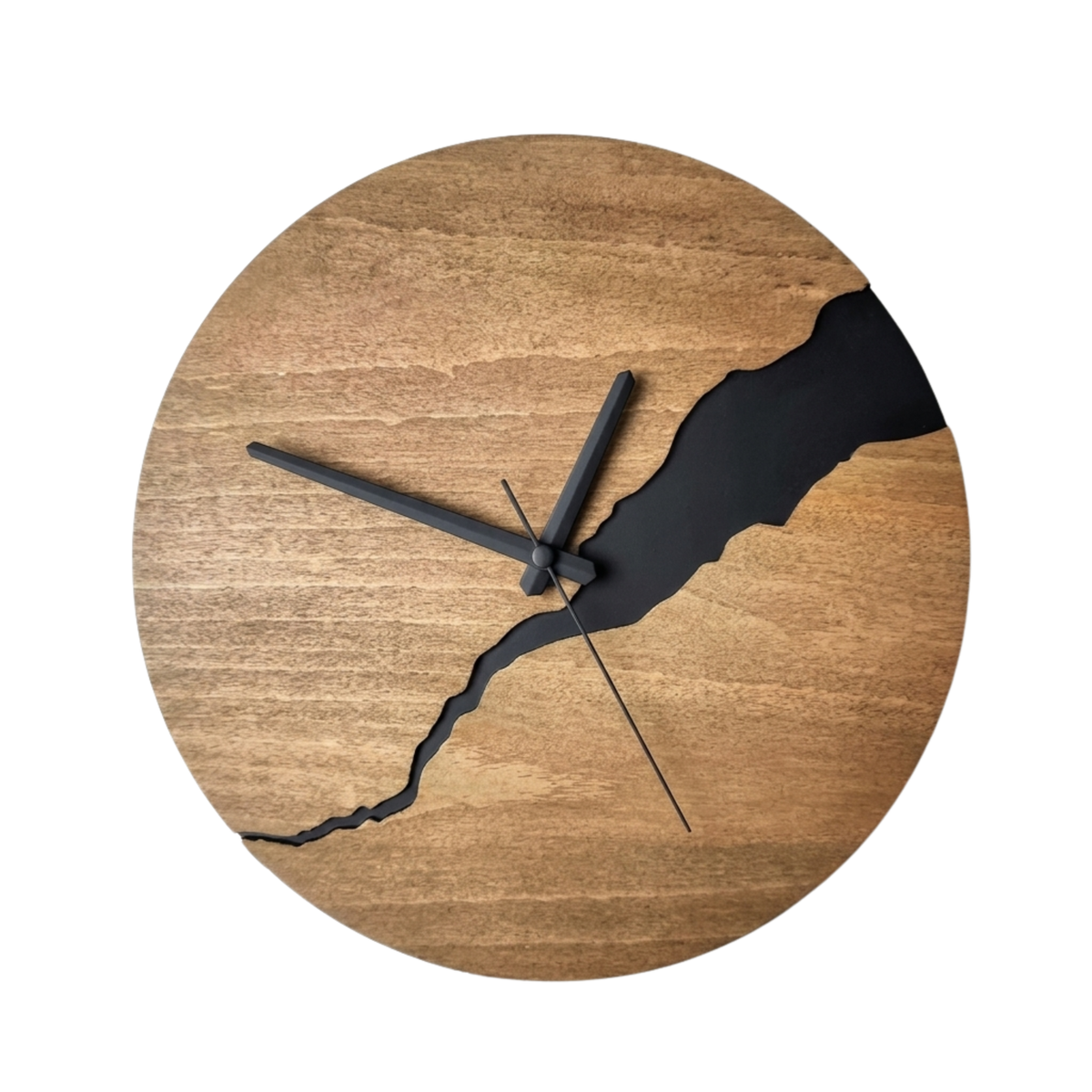 Horloge Murale Bois Silencieuse 30 cm Motif Craquelure — 5 Modèles