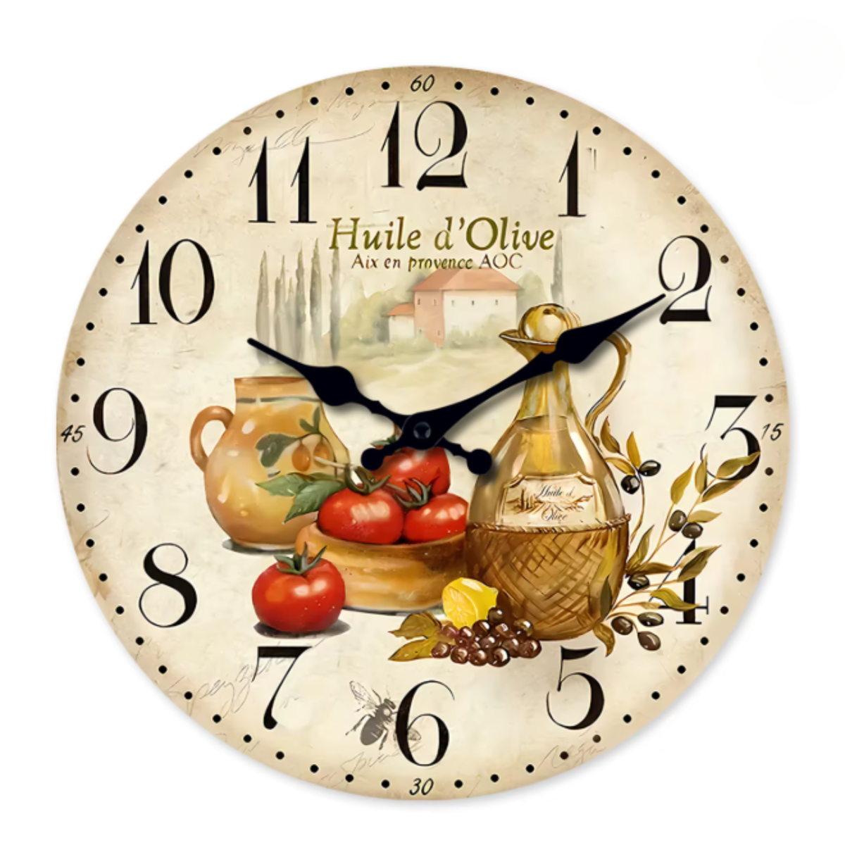 Horloge Murale Cuisine Bois MDF 30cm/40cm Mécanisme Silencieux
