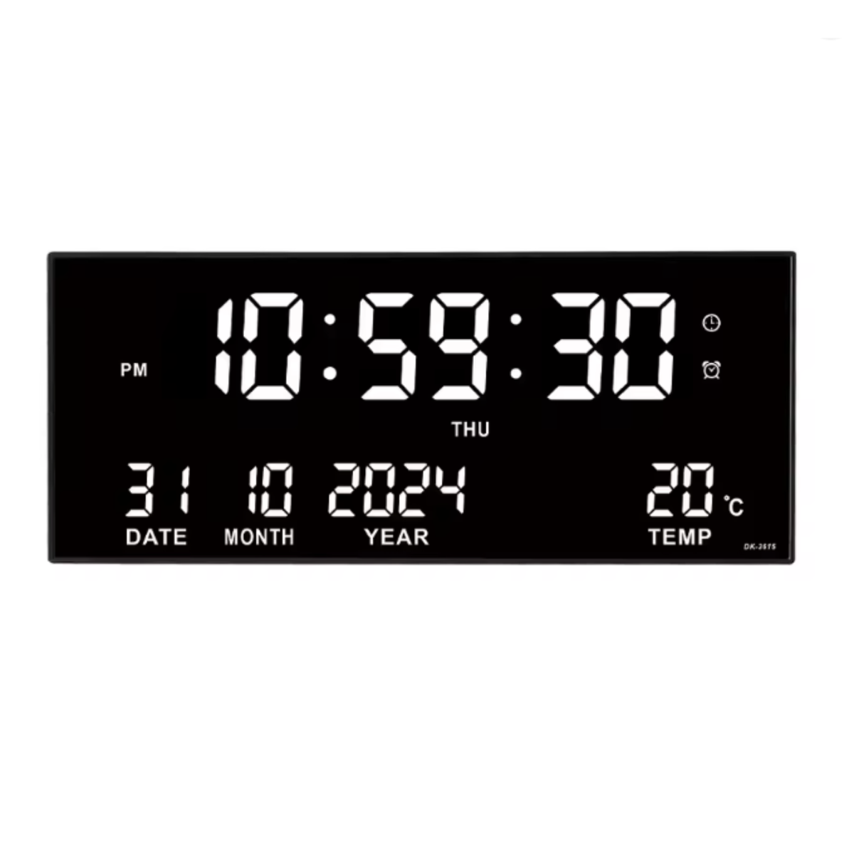 Horloge Murale Numérique LED 36×15cm Calendrier Température 4 Modèles