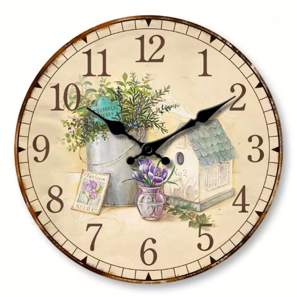 Horloge Murale Campagne Bois Silencieuse – 30, 35, 40 cm