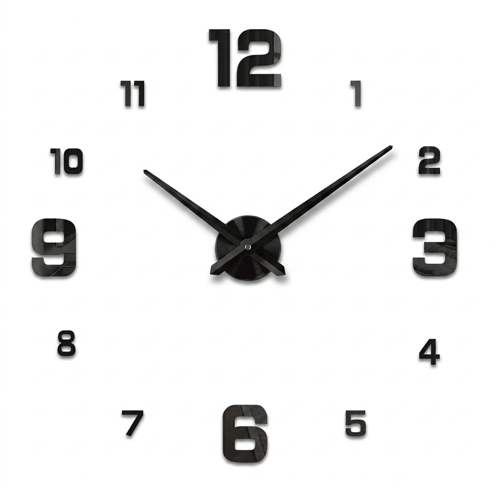 Horloge Murale Grand Format Acrylique Silencieuse 60–120cm 5 Modèles