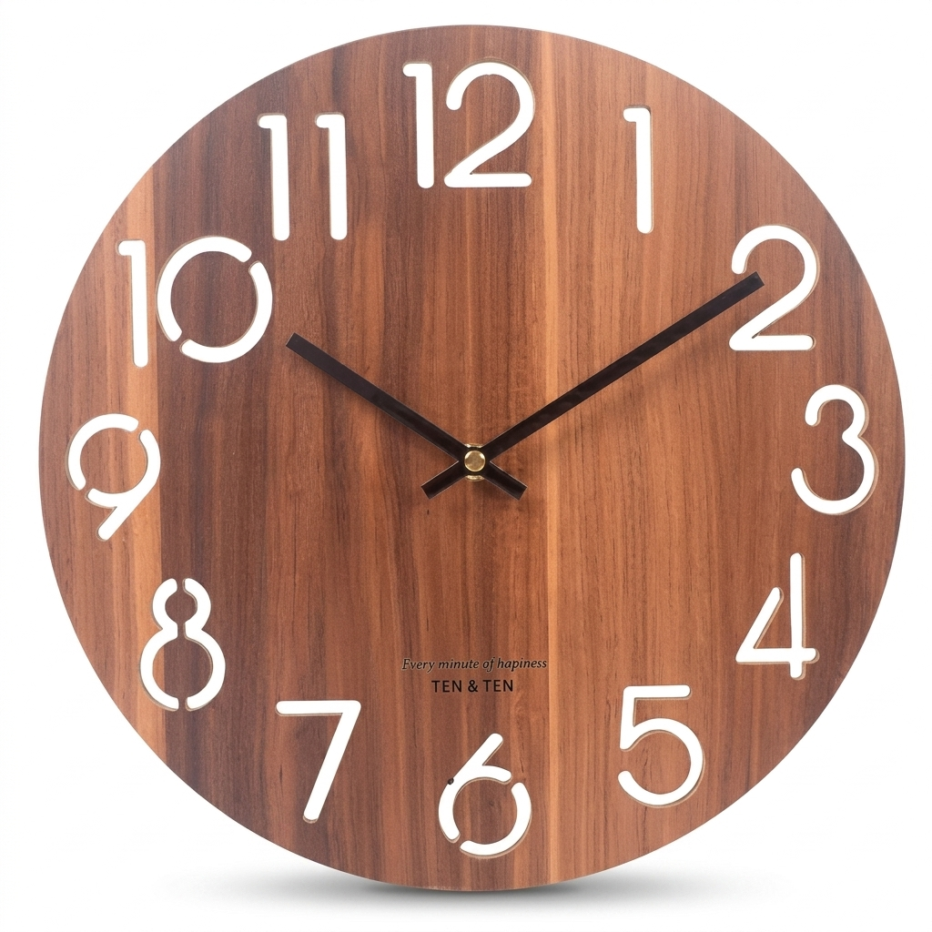 Horloge Murale Ronde Bois MDF 30cm 8 Modèles