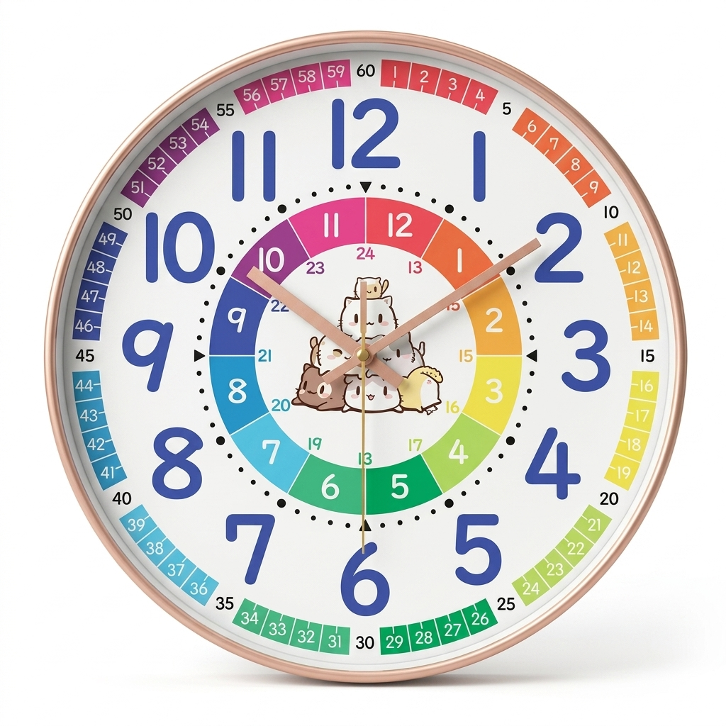 Horloge Murale Cadran Heures Minutes 20 cm Silencieuse — 6 Modèles