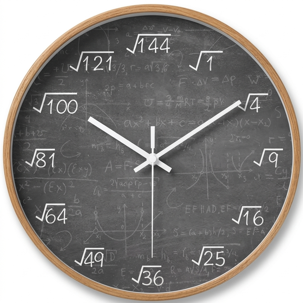 Horloge Murale Silencieuse 20 cm Motif Mathématiques — 4 Modèles