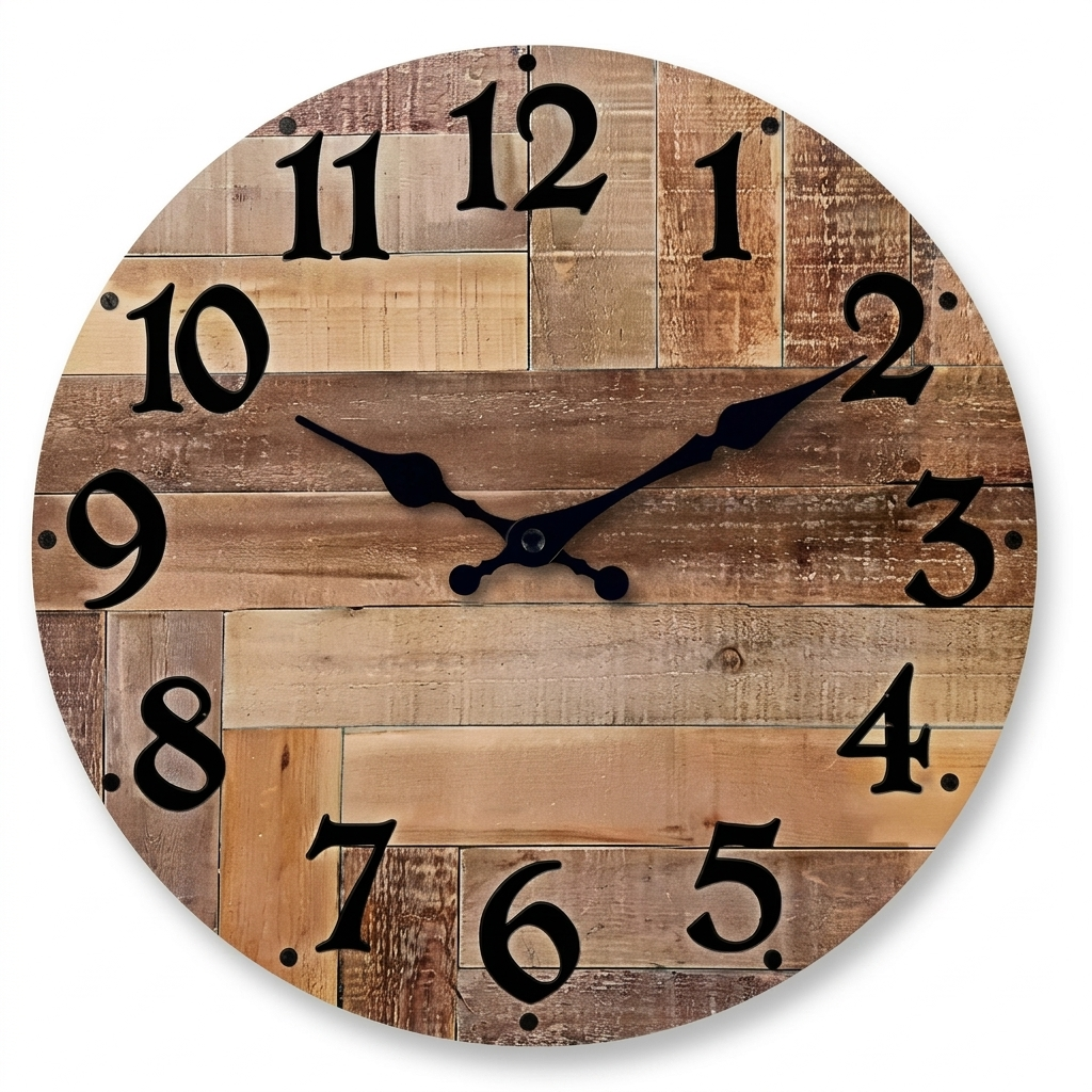 Horloge Murale Bois Silencieuse — 4 Tailles
