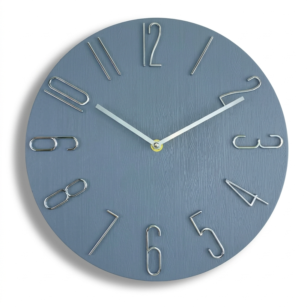 Horloge Murale Minimaliste 30cm Chiffres Relief 3 Modèles Mécanisme Silencieux