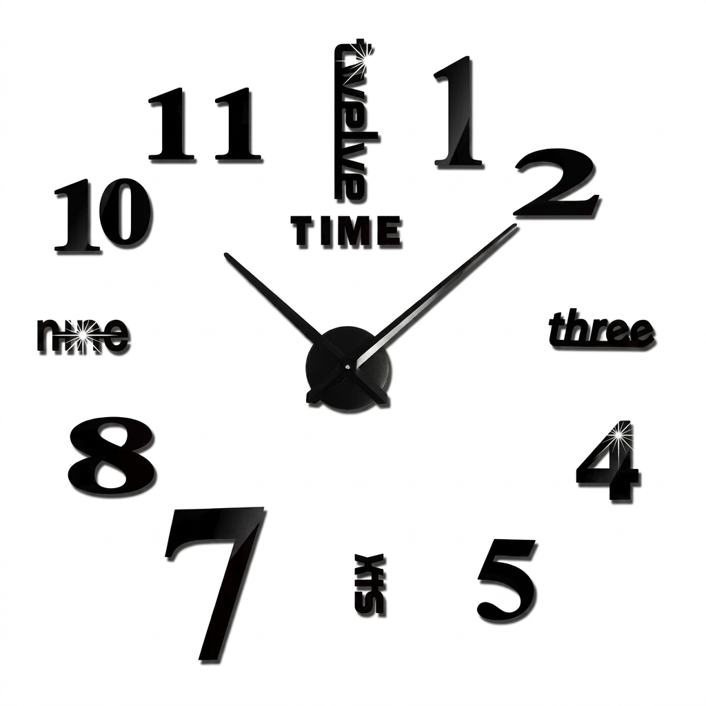 Horloge Murale Grand Format Acrylique Silencieuse 60–120cm 5 Modèles